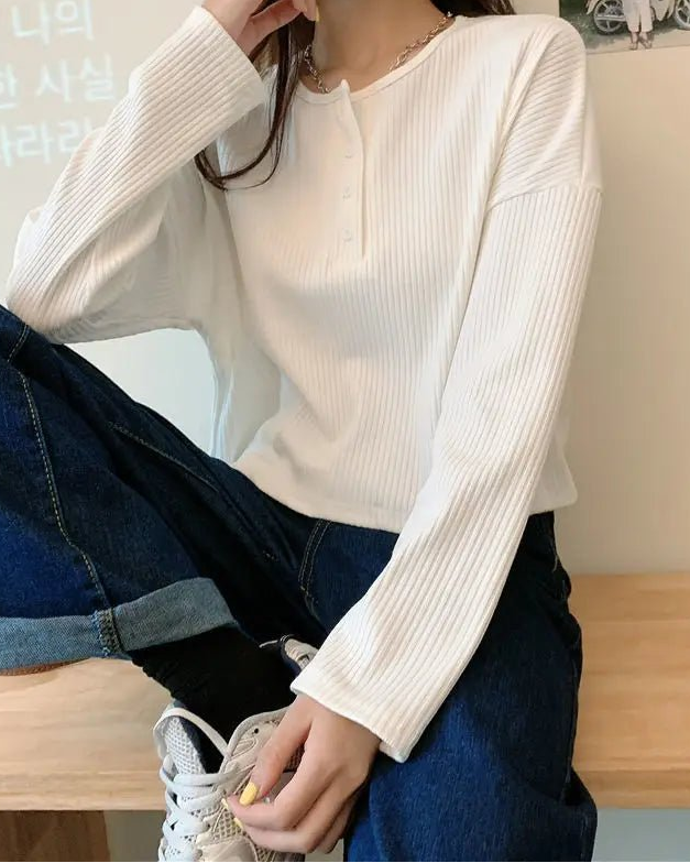 Button Design Long Sleeve Shirt