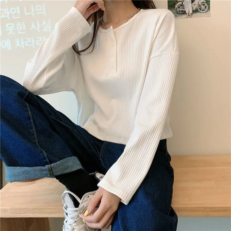 Button Design Long Sleeve Shirt