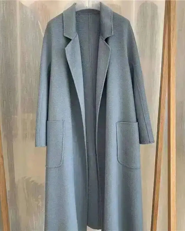 Belted A-Line Wool-Blend Coat