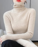 Wool Long-Sleeved Turtleneck Slim Fit Sweater