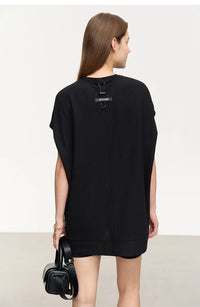 Loose Casual Short Sleeves Solid Top