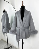 Double-Faced Wool Blend Short Coat