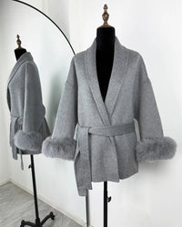 Double-Faced Wool Blend Short Coat
