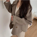 Turn Down Collar Double Breasted Short Wool Coat