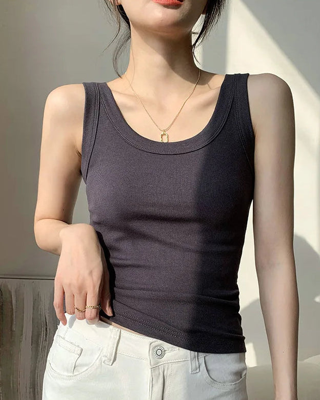 Ribbed Knitted Casual Vest