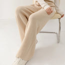 100% Wool Knitted Straight Leg Pants