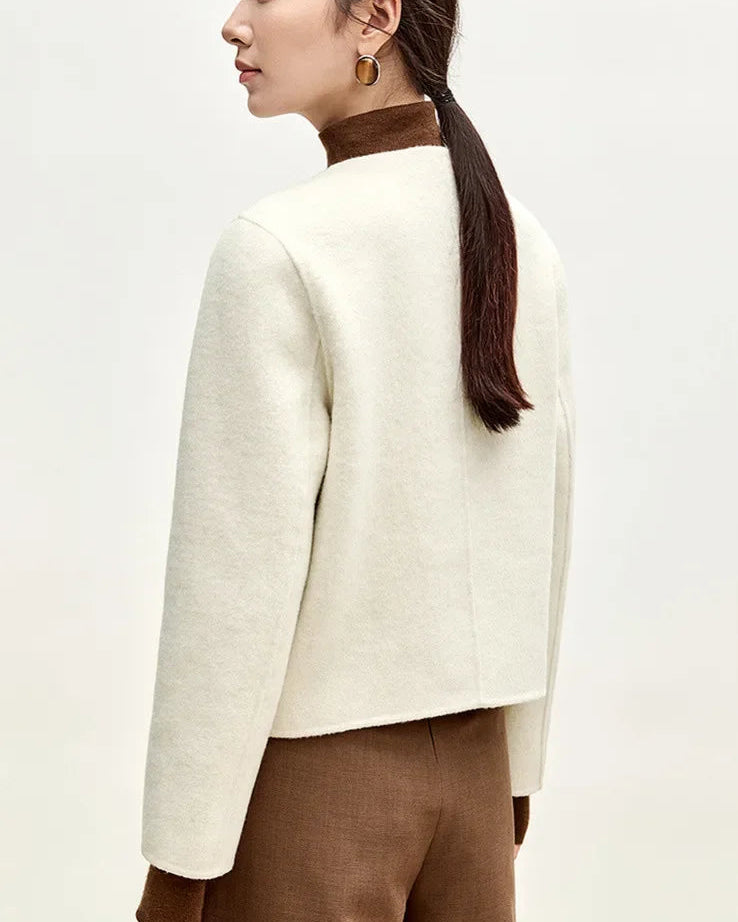 Wool Blend Single Breasted Jacket