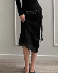 Slim-Fit Lace Pencil Skirt