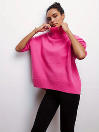 Oversized Solid Turtleneck Sweater
