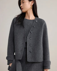 Detachable Scarf Collar Wool Coat