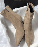 Stylish Pointed-Toe Side Zipper Sock Boots