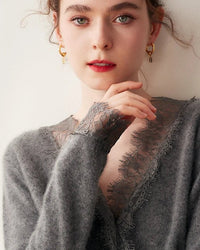 Cashmere Casual V-Neck Knit Sweater