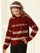 Red Jacquard Christmas Sweaters