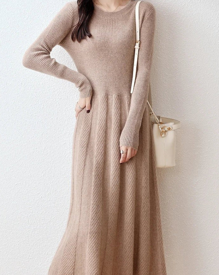 Merino Wool Knitted Sweater Dress