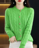Mink Cashmere Cable Knit Cardigan