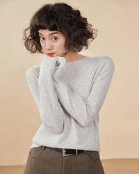 Casual Round Neck Loose Cashmere Sweater