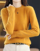 Mink Cashmere Crew Neck Knitted Sweater