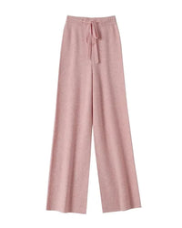 High Waist Wool Knit Wide-Leg Trousers