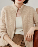 Cashmere Zipper Knit Coat
