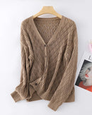 Cotton Openwork V-Neck Cardigan