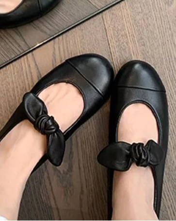 Women's Round-Toe Bow Flat Shoes