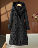 Diamond-Quilted Hooded Cotton-Padded Coat