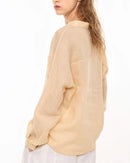 Retro V-Neck Sun Protection Long-Sleeved Shirt