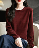 Layered-Look Wool-Blend Knit Top