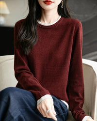 Layered-Look Wool-Blend Knit Top