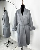 Double-Faced Wool Blend Long Overcoat