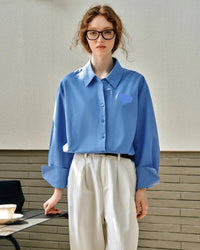 Casual And Versatile Pure Cotton Long-Sleeved Shirt