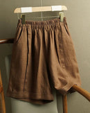 Linen High-Waisted Baggy Shorts