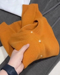 Casual Long-Sleeved Round-Neck Cardigan Sweater