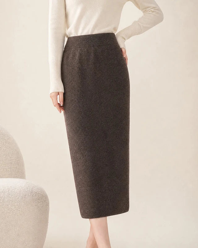 Cashmere A-Line Midi Skirt