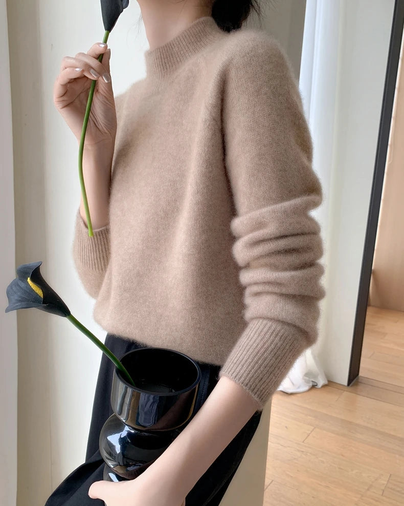 Pure Cashmere Half-Turtleneck Pullover