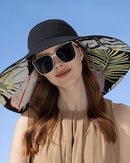 100% Cotton Floral Double-Sided Wide-Brim Bucket Hat