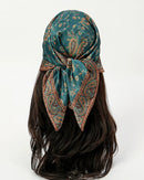 Printed Square Scarf Shawl & Headband