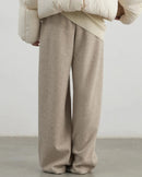 Plush Pleated Wide-Leg Trousers