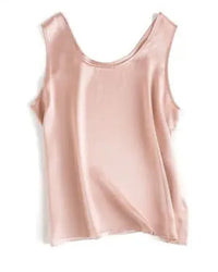 Crew-Neck Sleeveless Silk Top