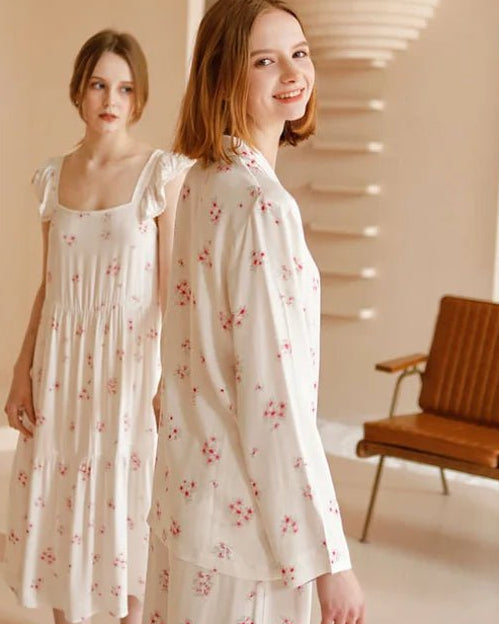 Peach Blossom Print Camisole Nightgown