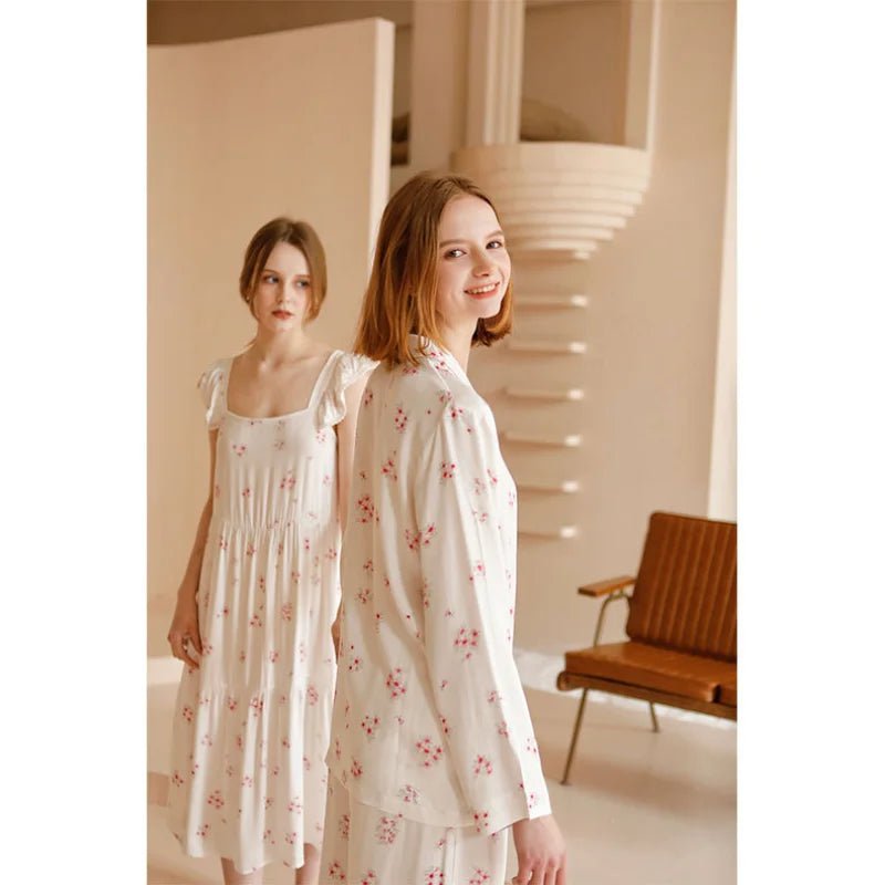 Peach Blossom Printed Pajama Suit