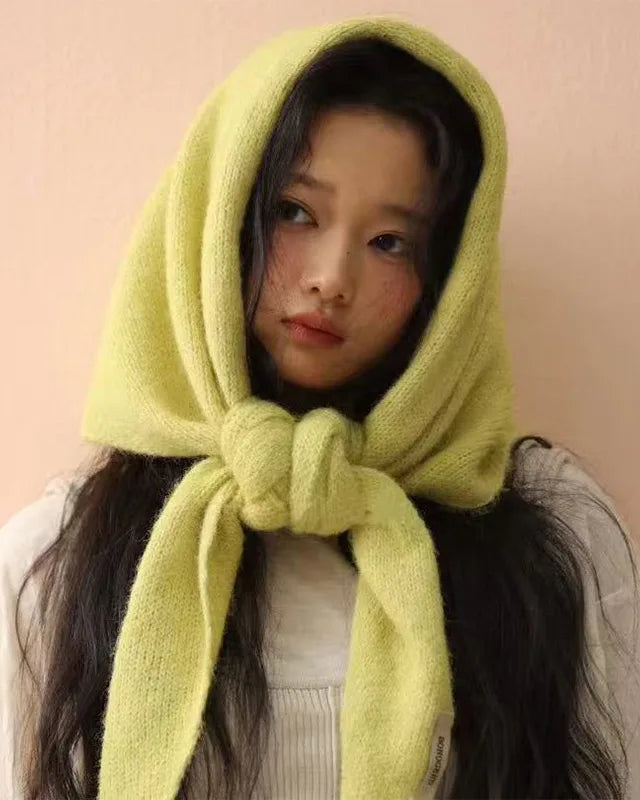 Textured Triangle Knit Scarf