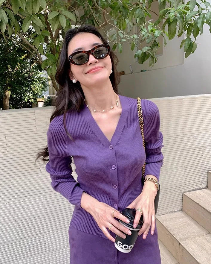 Classic Button Front Knit Cardigan