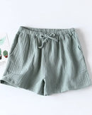 Cotton Solid Drawstring Lounge Shorts