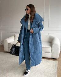 Belted Quilted Long Puffer Coat