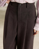 High-Waist Pleated Wide-Leg Trousers