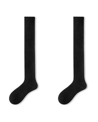 Wool Blend Ribbed Thigh-High Socks