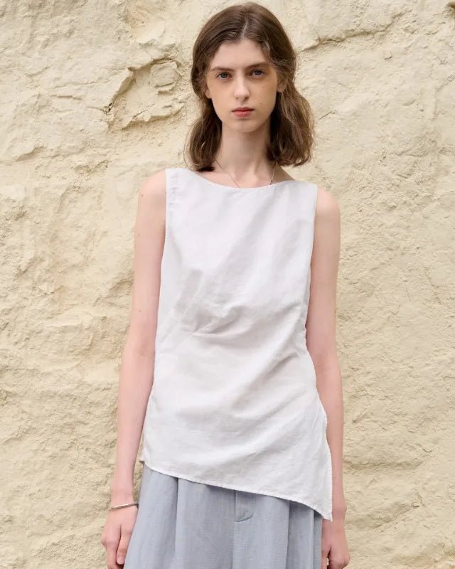 Casual And Sexy Sleeveless Slit Vest