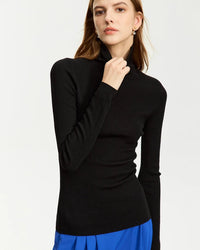 Simple Slim-Fitting Wool Turtleneck Sweater