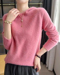 Cashmere Hooded Loose-Fit Knit Pullover